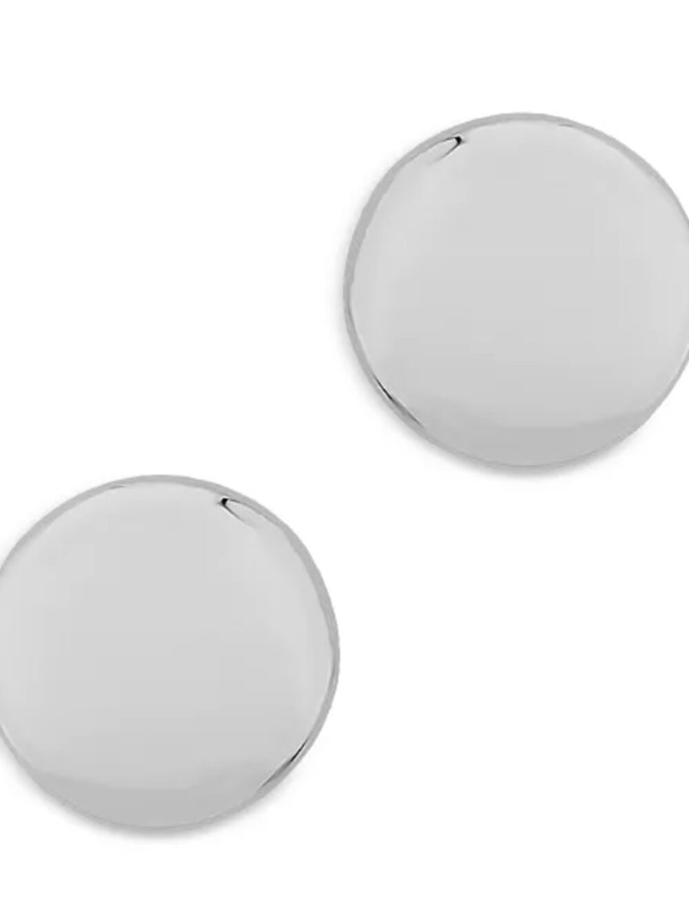 Button Stud Earrings in 14K White Gold